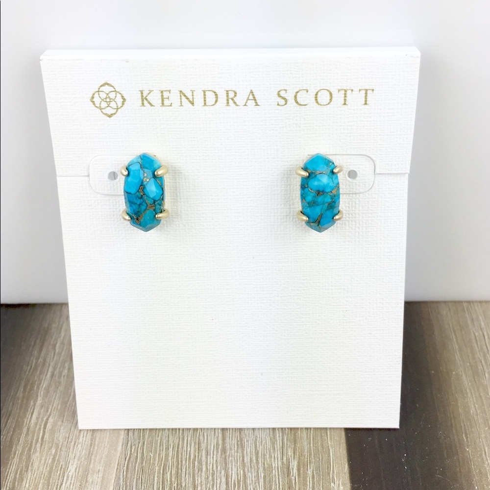 Kendra Scott Betty bronze turquoise earrings